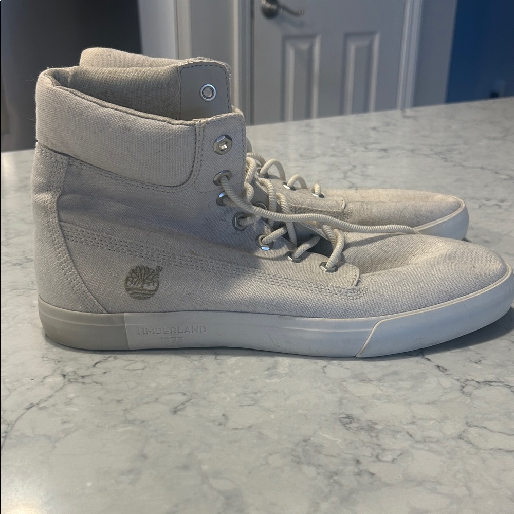 Timberland Men's Light Gray Canvas Sneakers